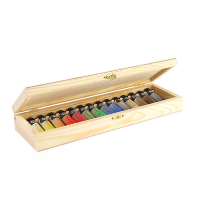 Rosa Gallery Akvarellfärgset - 10 ml - Trälåda 14 st