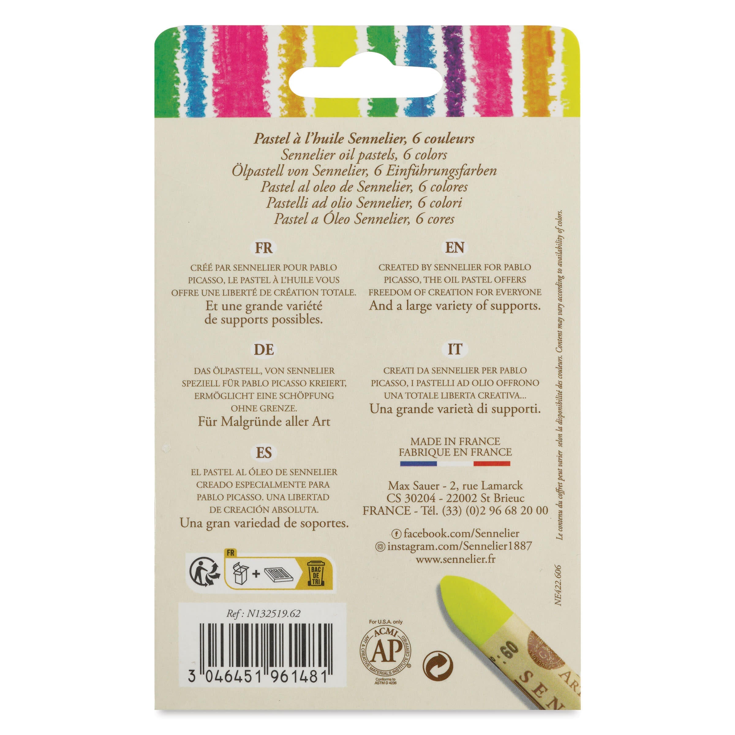Sennelier Oil Pastel Set 5 ml - Special Colours - Fluorescent Colours - 6st