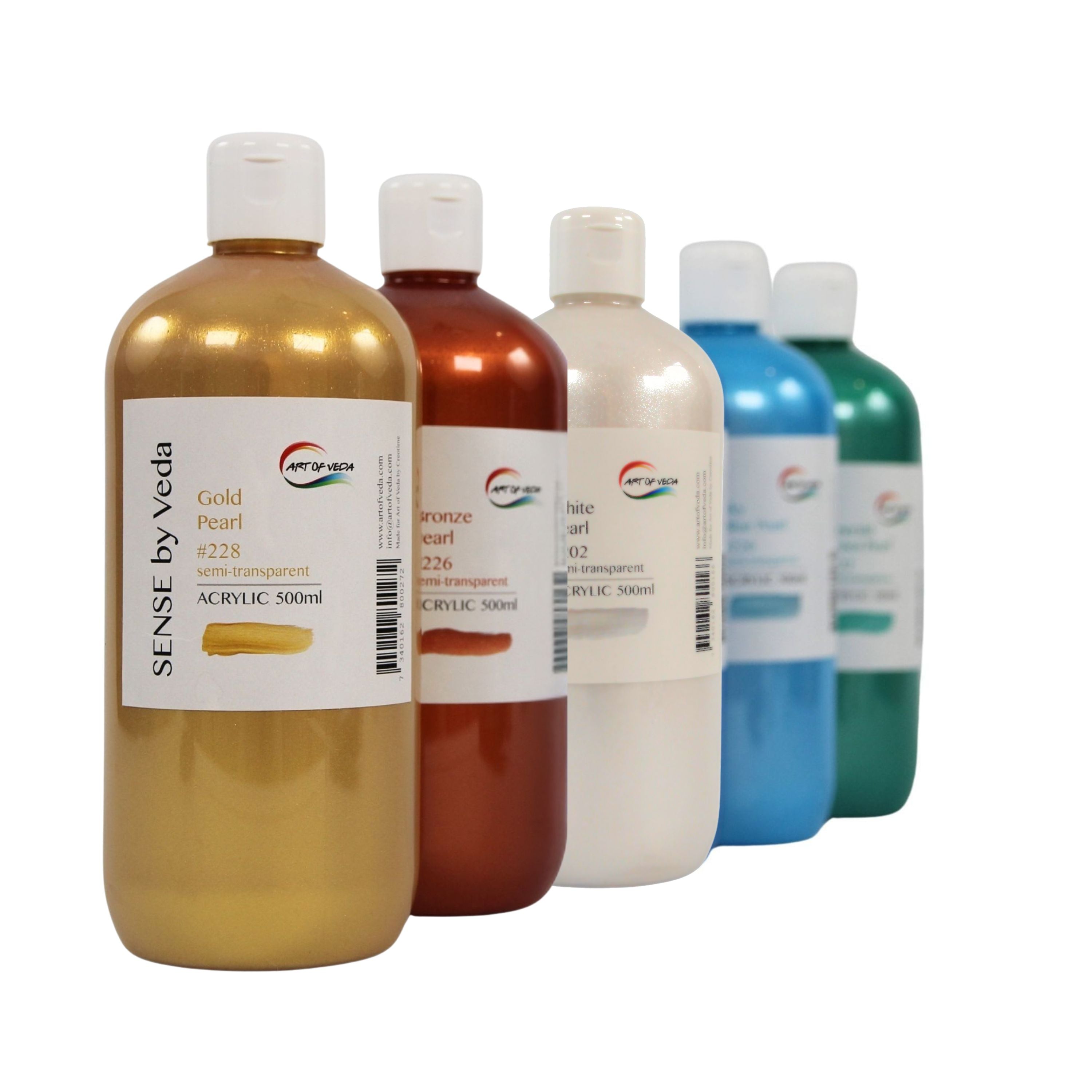SENSE by Veda Akrylfärgset - Pearl - 5 x 500 ml