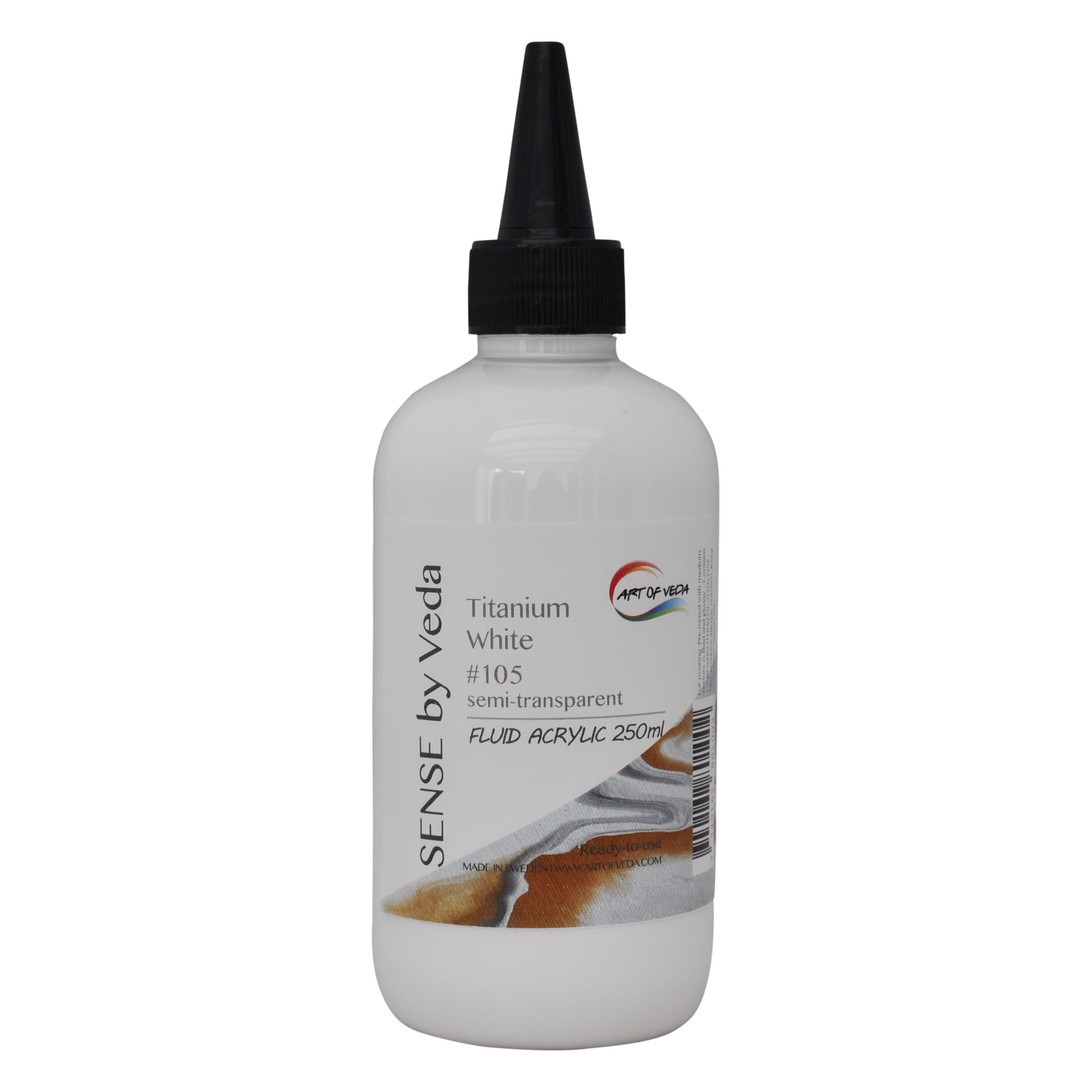 SENSE by Veda FLUID akrylfärg 250ml - Titanium White #105