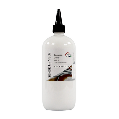SENSE by Veda FLUID akrylfärg 500ml - Titanium White #105