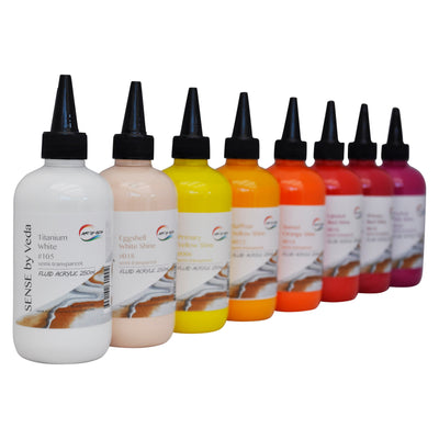 SENSE by Veda FLUID Akrylfärgset - 250 ml - Basfärger - 14 st