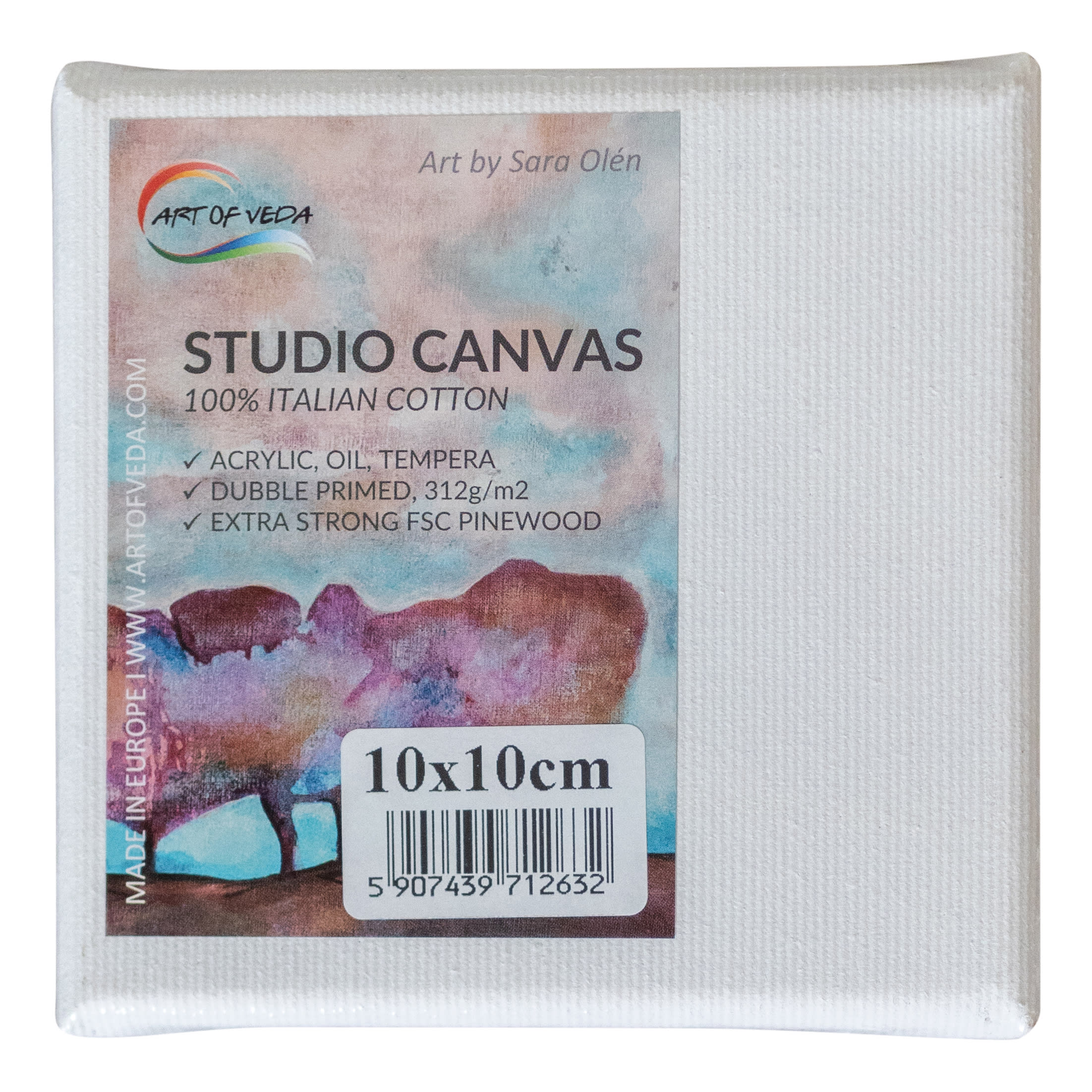 Uppspänd Målarduk i Bomull – Studio Canvas – Art of Veda - 10 x 10cm